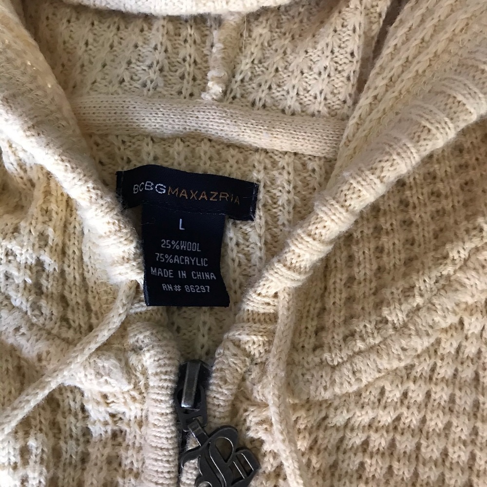 BCBG front zip hooded sweater